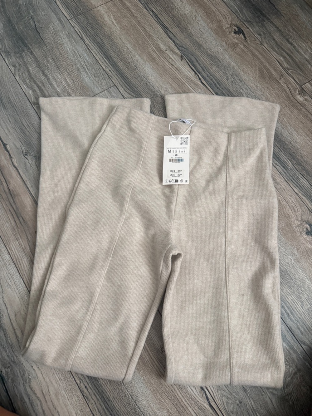 Cream Flared Pants